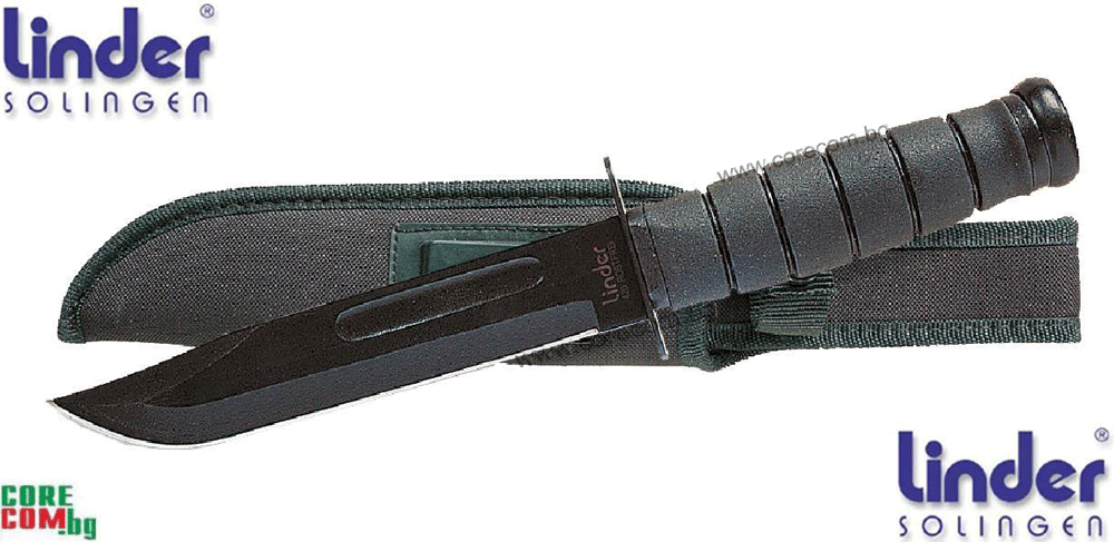 Linder Solingen Military Knife, Класически военен-тактически нож, подходящ за къмпинг или туризъм, размер на острието: 18 см, Линдер Солинген Германия