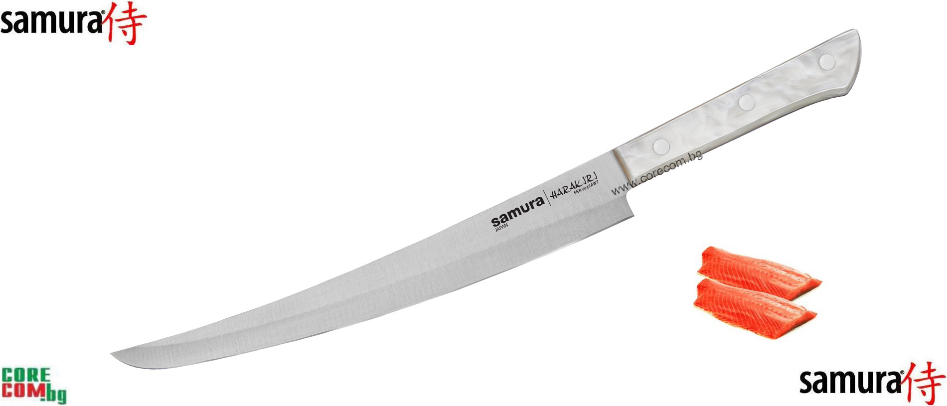 Samura HARAKIRI acryl Slicing knife TANTO 9.0"/230 mm, Качествен кухненски нож, подходящ за рязане на месо, риба или обща употреба в кухнята, размер на острието: 23.0 см., Самура Япония "Харакири"