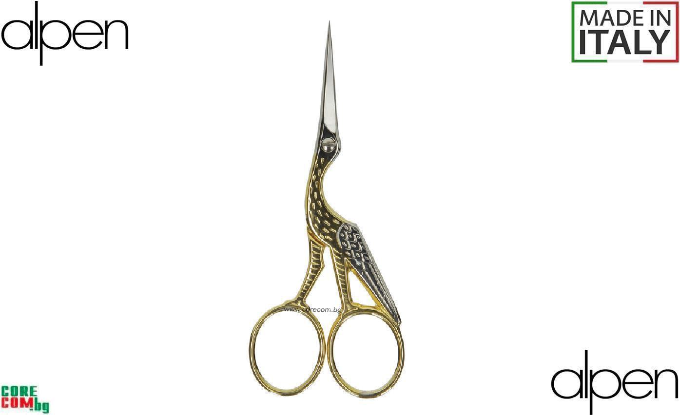 Alpen Италия, household & embroidery scissors, Прецизно изработена ножица, подходяща за финни детайли, конци или бродерия, размер на режещата част: 3.5 см., Alpen Италия