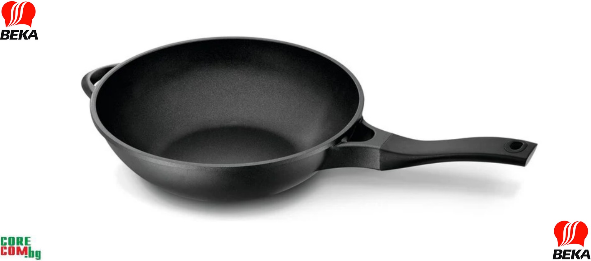 BEKA Energy non-stick wok 30 x 10 cm, Висококачествен дълбок -УОК тиган, изработен от лят алуминий, подходящ за готвене и пържене на всички видове готварски печки, размер: 30 x 10 cм, BEKA "Energy"