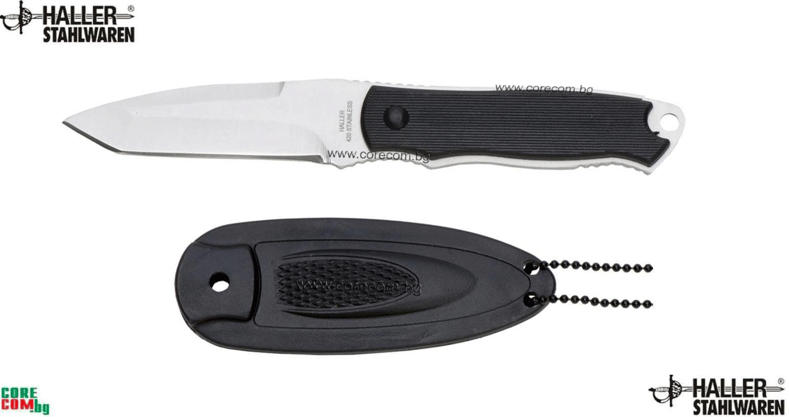 Haller Stahlwaren Germany Neck Knife, Нож за носене на врат, размер на острието: 7.5 см., Халер Германия