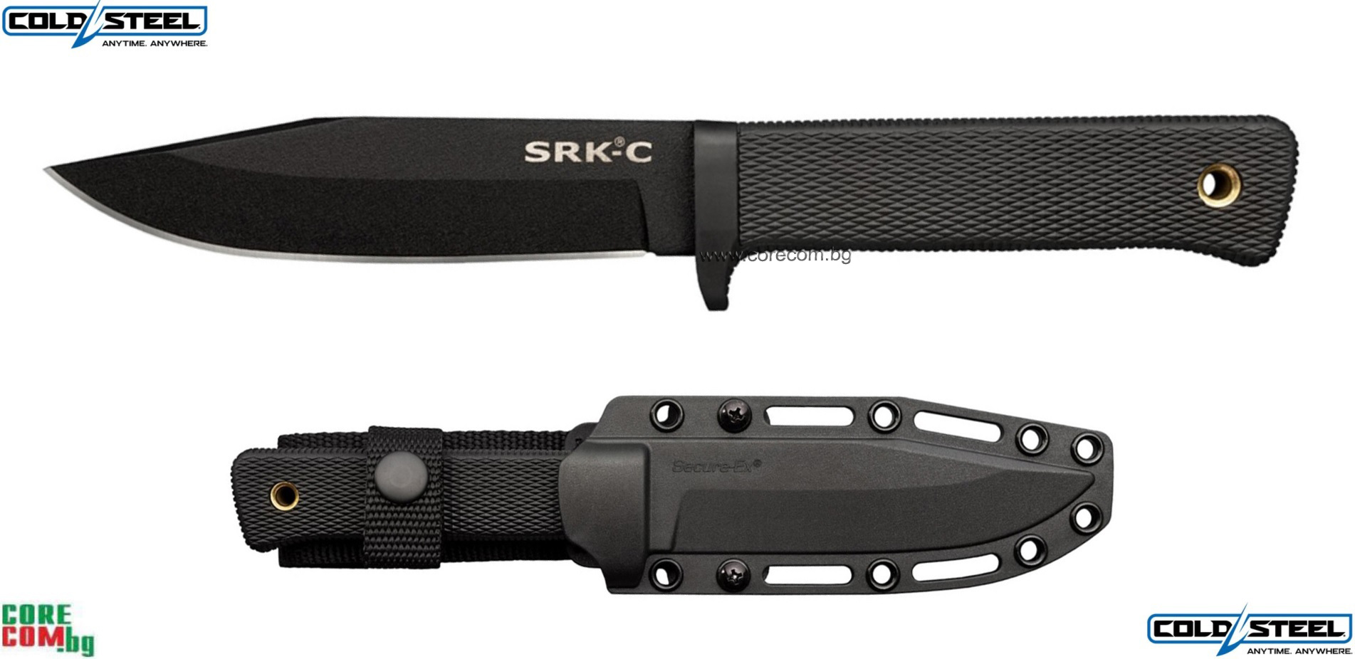 Cold Steel "Compact survival knife" fixed Blade, Тактически нож с право острие, подходящ за всички дейности на открито, къмпинг или туризъм, размер на острието: 12.5 см./ 4 мм., Колд Стийл, Безплатна доставка в България!
