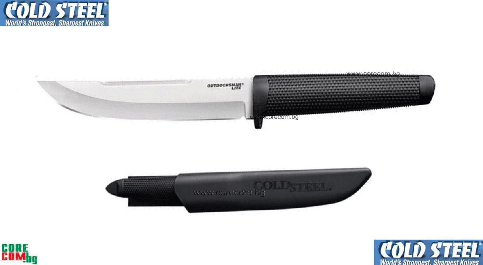 Cold Steel "Outdoorsman Lite" Fixed Blade Knife, Качествен и практичен туристически нож, изработен от неръждаема стомана: 4116, подходящ за къмпинг и туризъм, размер на острието: 15.0 см., Cold Steel "Outdoorsman Lite"