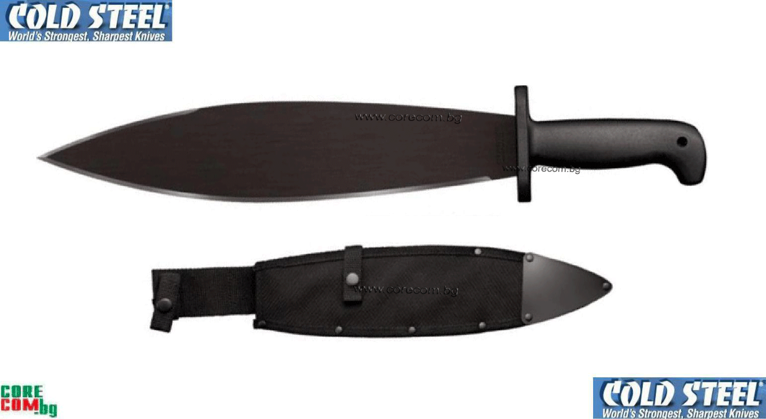 COLD STEEL Smatchet Machete With Sheath, Мачете изработено от стомана 1055 Carbon Steel, мачетето е подходящо за къмпинг и всички дейности на открито, размер на острието: 35.5 см. / 3 мм. COLD STEEL Smatchet Machete With Sheath