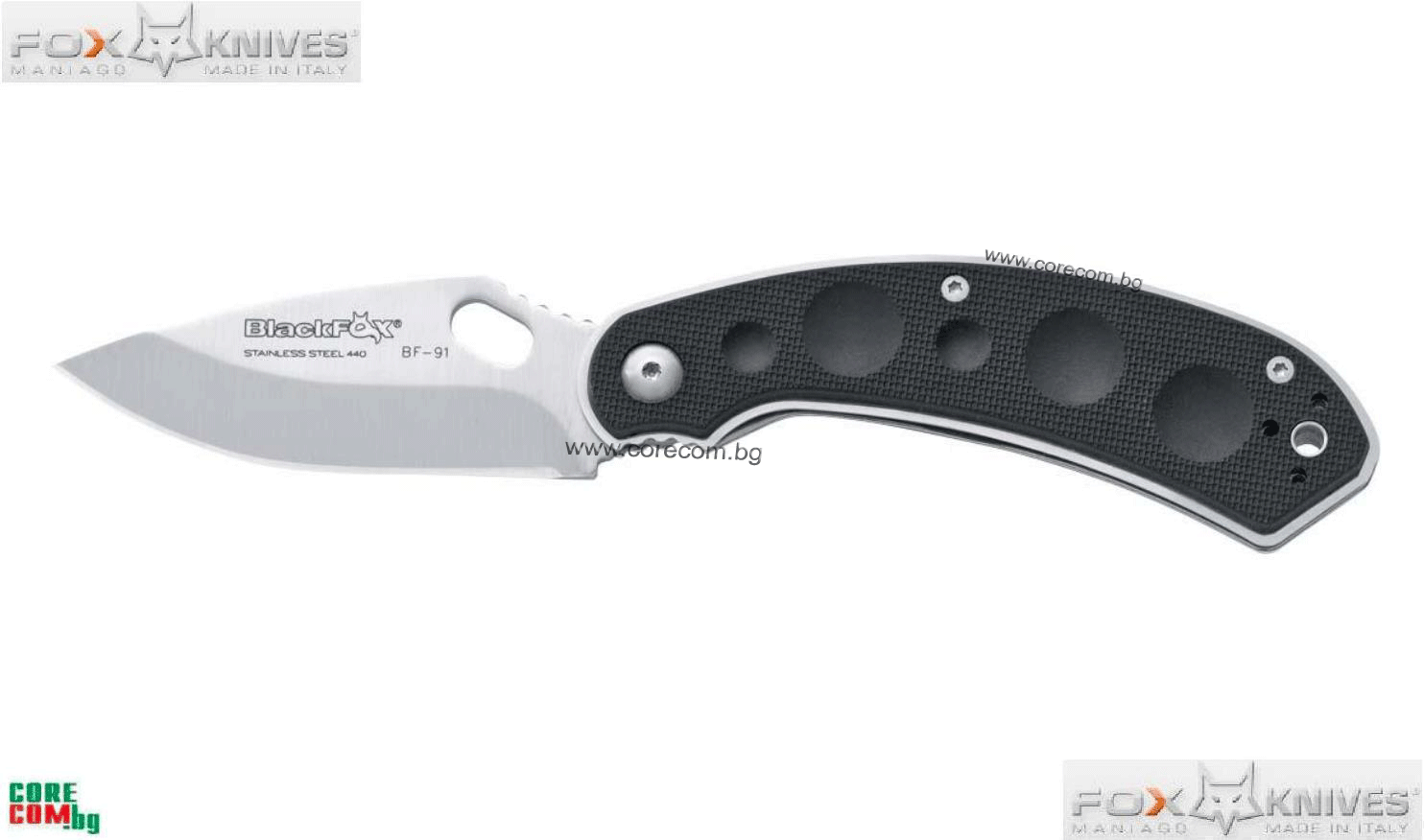 Black Fox Pocket Knife, Фунционален и качествен сгъваем нож, подходящ за ежедневно носене, ножът е изработен от стомана 440A, подходящ за всички дейности на открито и за ежедневно носене, размер на острието: 7.0 см. / 2 мм, Black Fox Pocket Knife