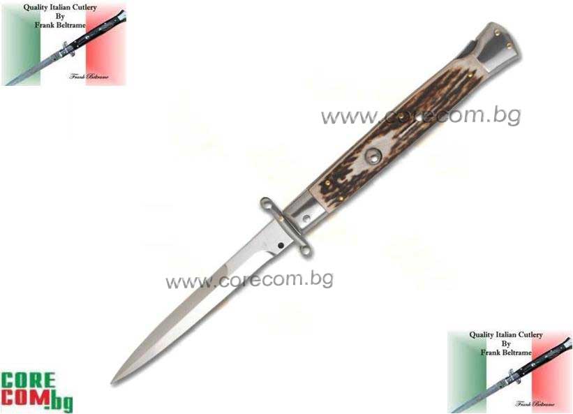 F.BELTRAME 550/63 swinguard, Италиански автоматичен нож, ръчна изработка, 12.5 см.острие, 3 мм, Франк Белтрам Италия 550/63 swinguard