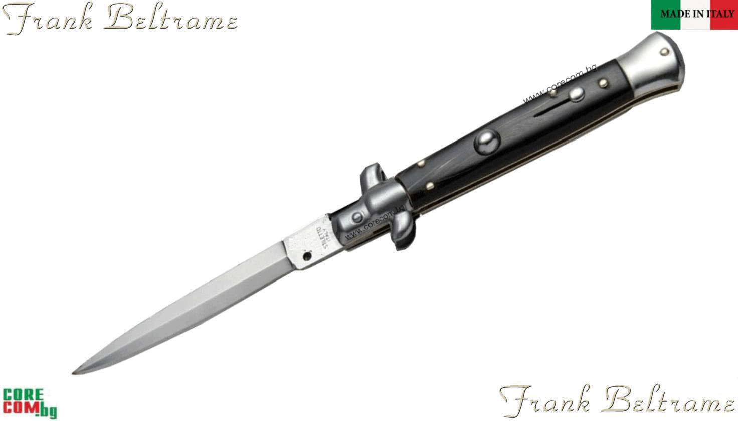 Stiletto Knife by F.Beltrame, blade:12.0 sm, Класически италиански нож с автоматично - странично отваряне, размер на острието: 12.0 см, размер на дръжката: 12.0 см, тип на острието: "Dagger", Франк Белтрам "Стилето" Италия