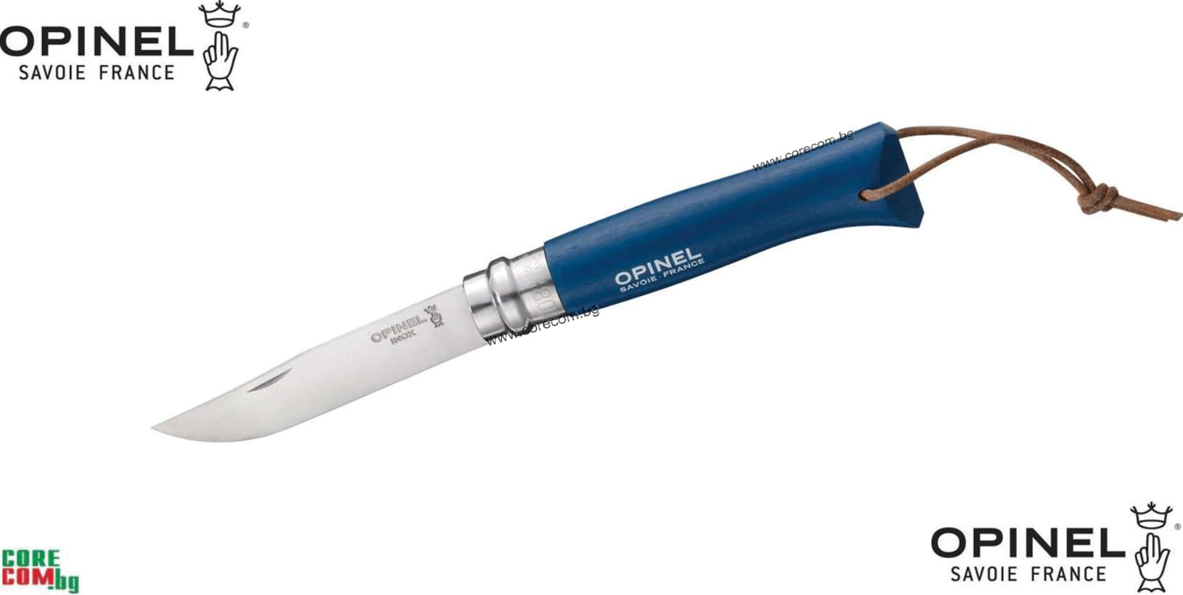 Opinel No8 Stainless Steel Blade (12c27 Sandvik), Сгъваем джобен нож с дървена дръжка - "Бук", размер на острието: 8 см., Опинел Инокс Франция No 8