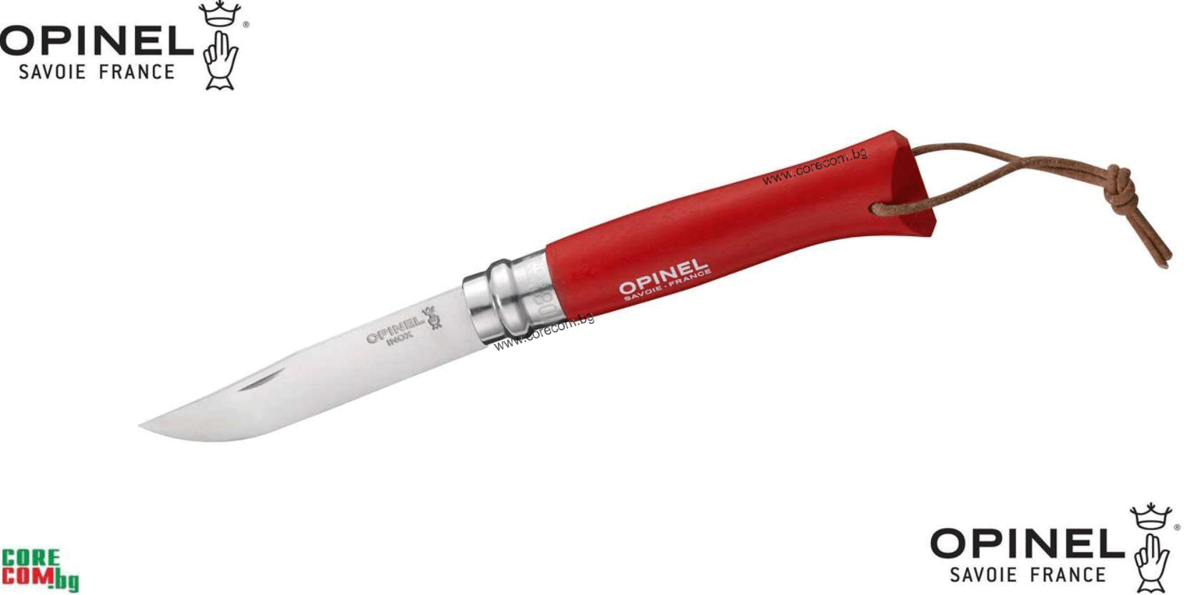 Opinel No8 Stainless Steel Blade (12c27 Sandvik), Сгъваем джобен нож с дървена дръжка - "Бук", размер на острието: 8 см., Опинел Инокс Франция No 8
