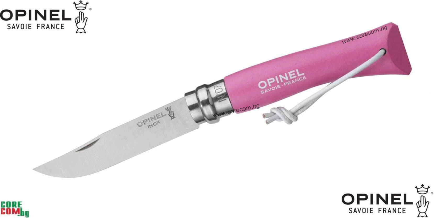 Opinel No7 " COLORAMA " Stainless Steel Blade (12c27 Sandvik), Сгъваем джобен нож с дървена дръжка - "Бук", размер на острието: 7 см., Опинел Инокс Франция No 7