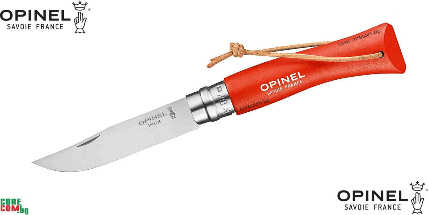 Opinel No7 " COLORAMA " Stainless Steel Blade (12c27 Sandvik), Сгъваем джобен нож с дървена дръжка - "Бук", размер на острието: 7 см., Опинел Инокс Франция No 7