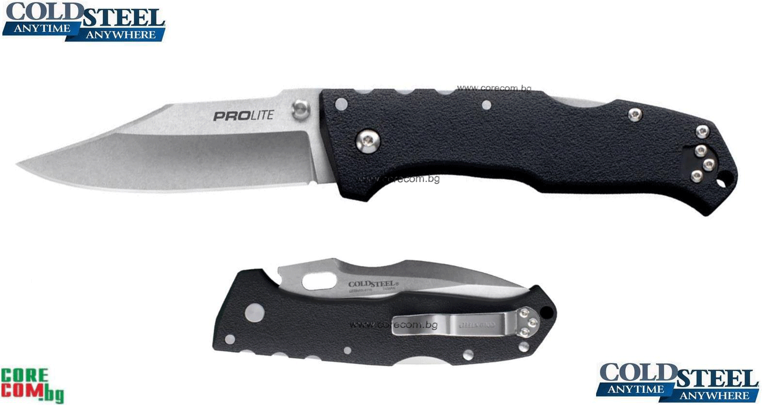 Cold Steel "Pro Lite" Clip Point Folding Knife, Качествен и практичен джобен нож, изработен от неръждаема стомана 4116, ножът е подходящ за ежедневно носене, размер на острието: 8.8 см., Cold Steel "Pro Lite"