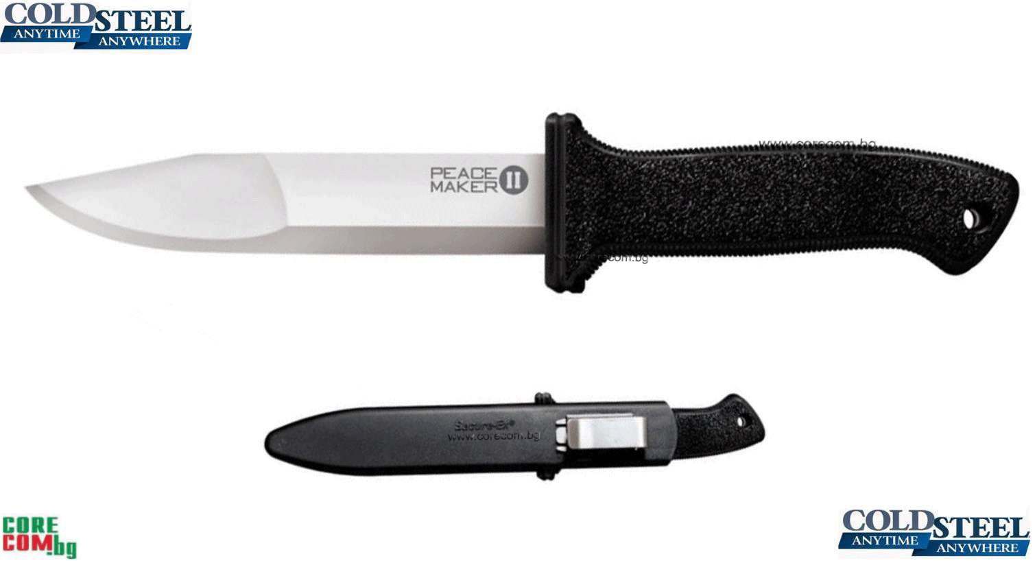 COLD STEEL Peace Maker III, Boot Knife, Качествен и мултифункционален нож, изработен от неръждаема стомана 4116, ножът е подходящ за всички дейности на открито, къмпинг и риболов, размер на острието: 10.0 см, COLD STEEL Peace Maker III