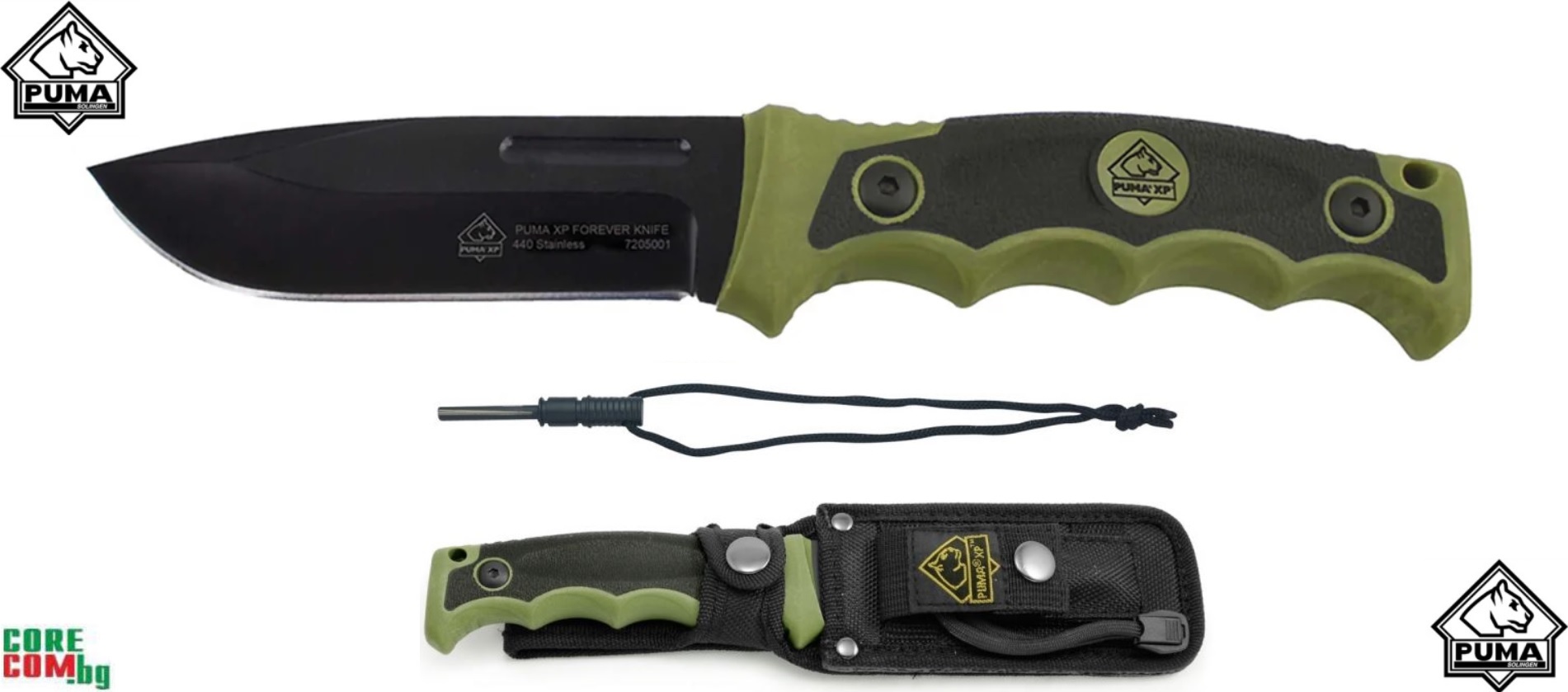 Puma XP Forever survival knife, Тактически - боен нож с фиксирано острие, подходящ и за къмпинг и туризъм, размер на острието: 12.0 см., Пума Солинген