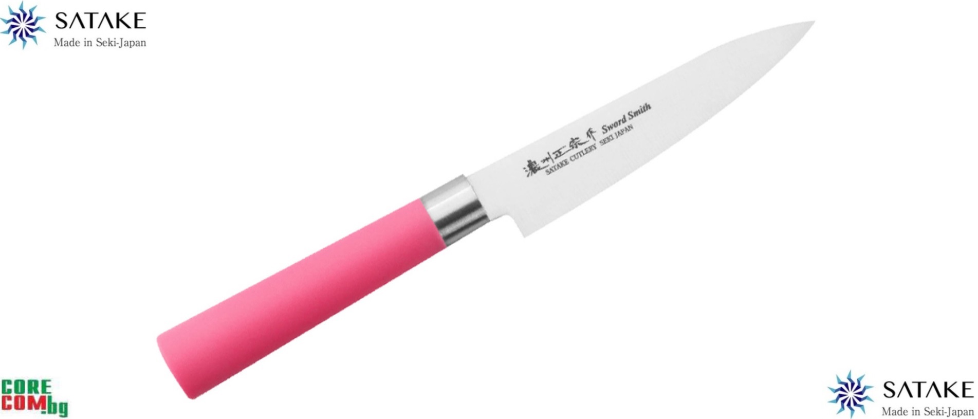 SATAKE "Macaron Pink" Japanese Utility Knife 12 sm, Професионален кухненски нож, подходящ за обща кухненска употреба, размер на острието: 12 см., изработен е от неръждаема японска стомана: Хром-Молибден Ванадий, SATAKE Japanese Utility Knife