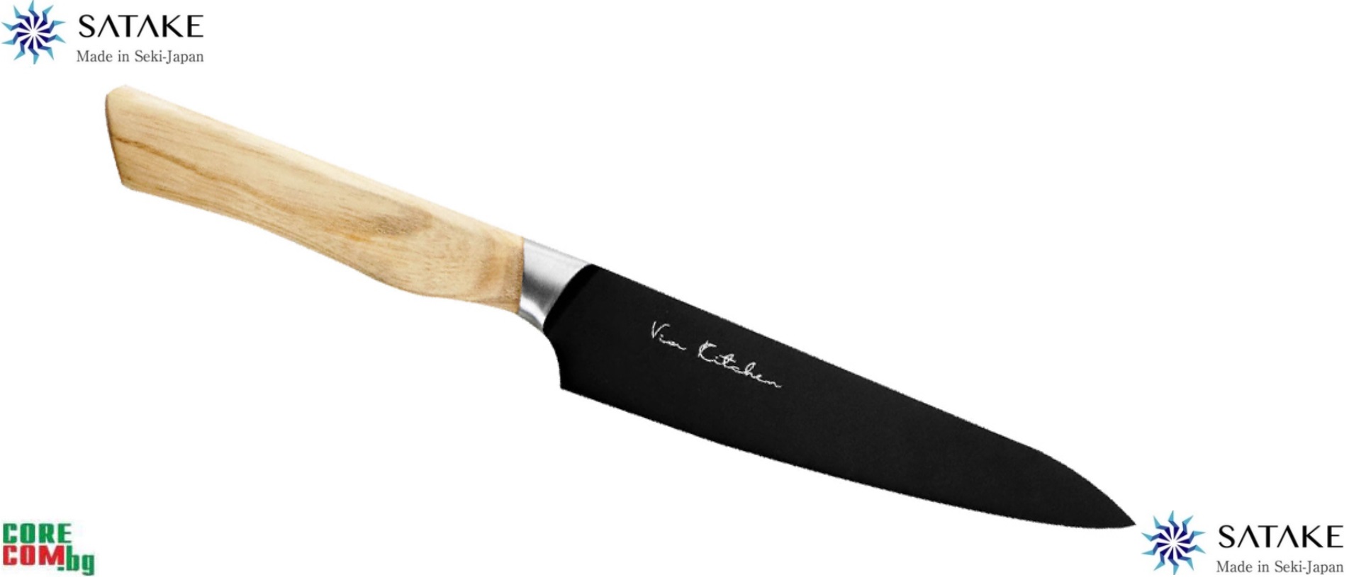 SATAKE "Black Ash" Japanese Utility Knife 13.5 sm, Професионален кухненски нож, подходящ за обща кухненска употреба, размер на острието: 13.5 см., изработен е от неръждаема японска стомана: Хром-Молибден Ванадий, SATAKE Japanese Utility Knife
