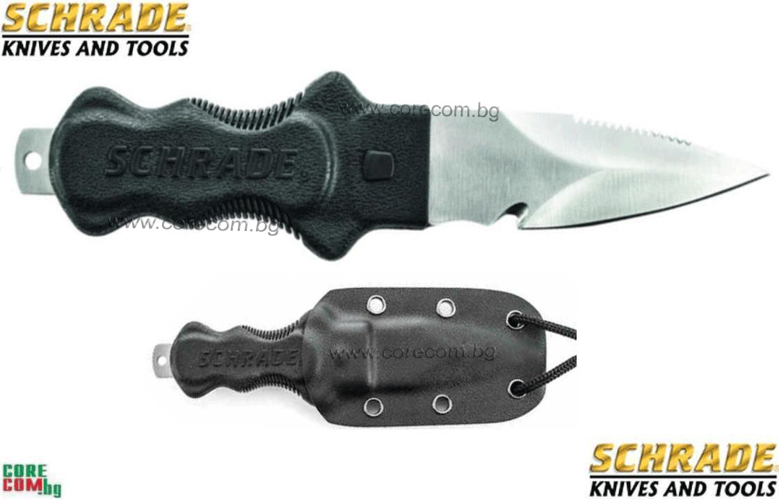 Schrade Extreme Water Rat Fixed 3.1" Dive Knife WR2, Тактически нож за носене на врат, подходящ за къмпинг или туризъм, размер на острието: 8 см., Schrade Extreme Water Rat Fixed 3.1" Dive Knife WR2