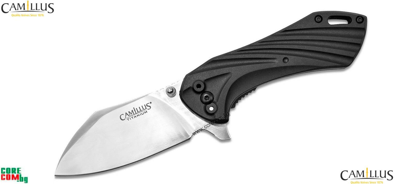 Camillus Chunk Flipper Knife, Висококачествен туристически нож със сгъваемо острие, изработен от неръждаема стомана "420", подходящ за къмпинг и туризъм, размер на острието: 7.6см., Camillus "Chunk"
