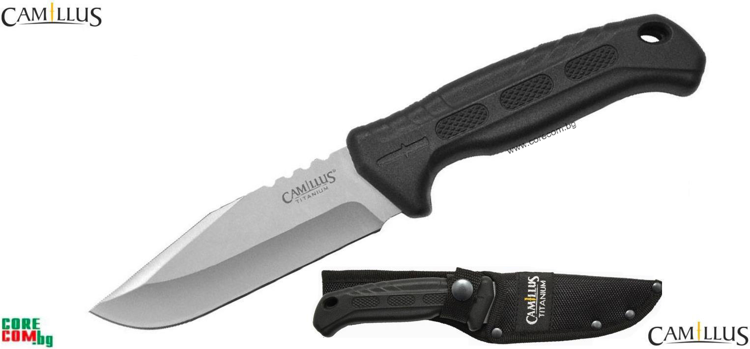 Camillus Hawker Knife Fixed Plain Blade, Качествен и мултифункционален нож, изработен от неръждаема стомана 420, ножът е подходящ за всички дейности на открито, къмпинг и риболов, размер на острието: 11.0 см, Camillus "Hawker"