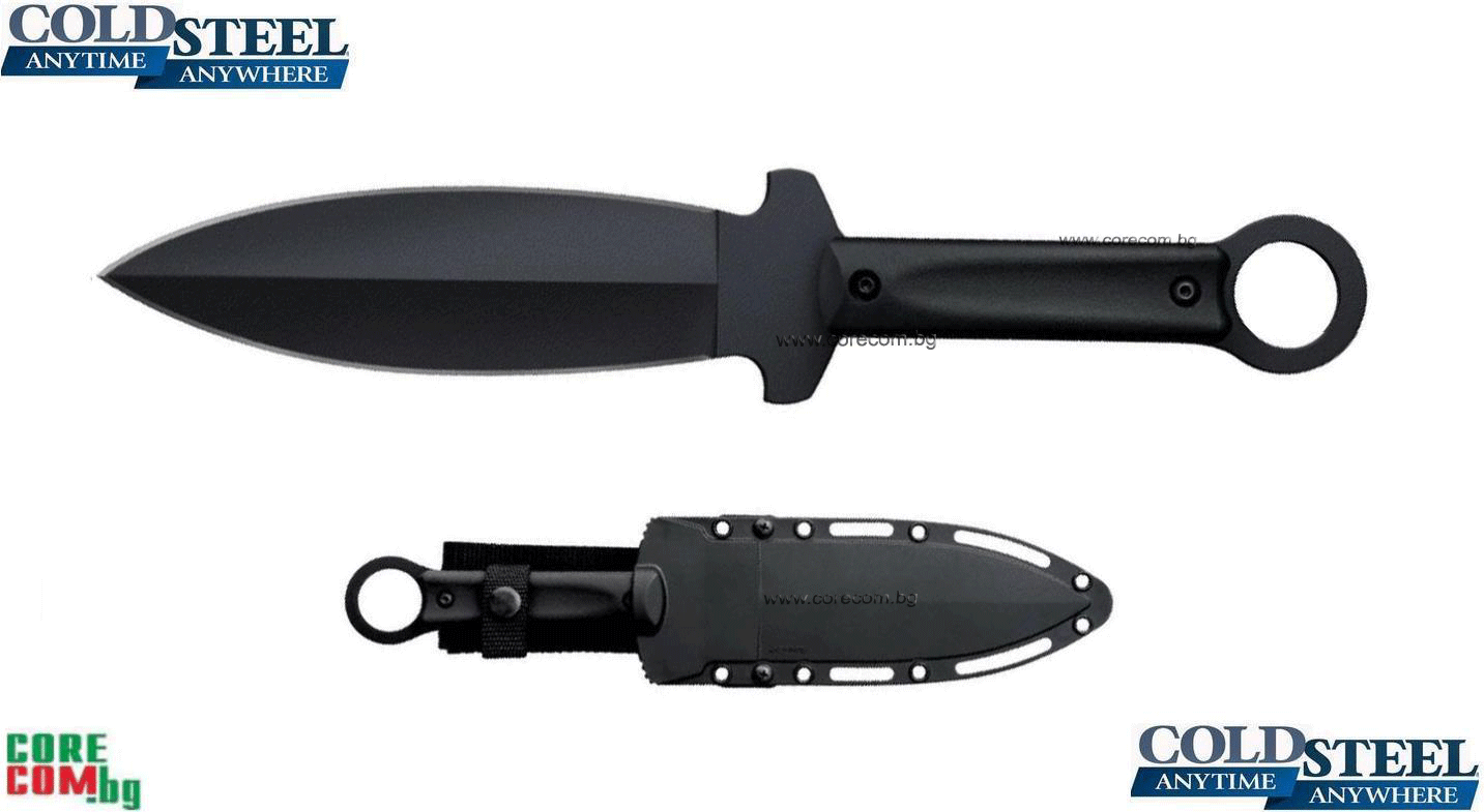 COLD STEEL Shanghai Shadow Throwing Knife, Качествен тактически и боен нож, изработен от стомана 1050 High Carbon, ножът е подходящ за всички дейности на открито, размер на острието: 18.0 см, COLD STEEL Shanghai Shadow