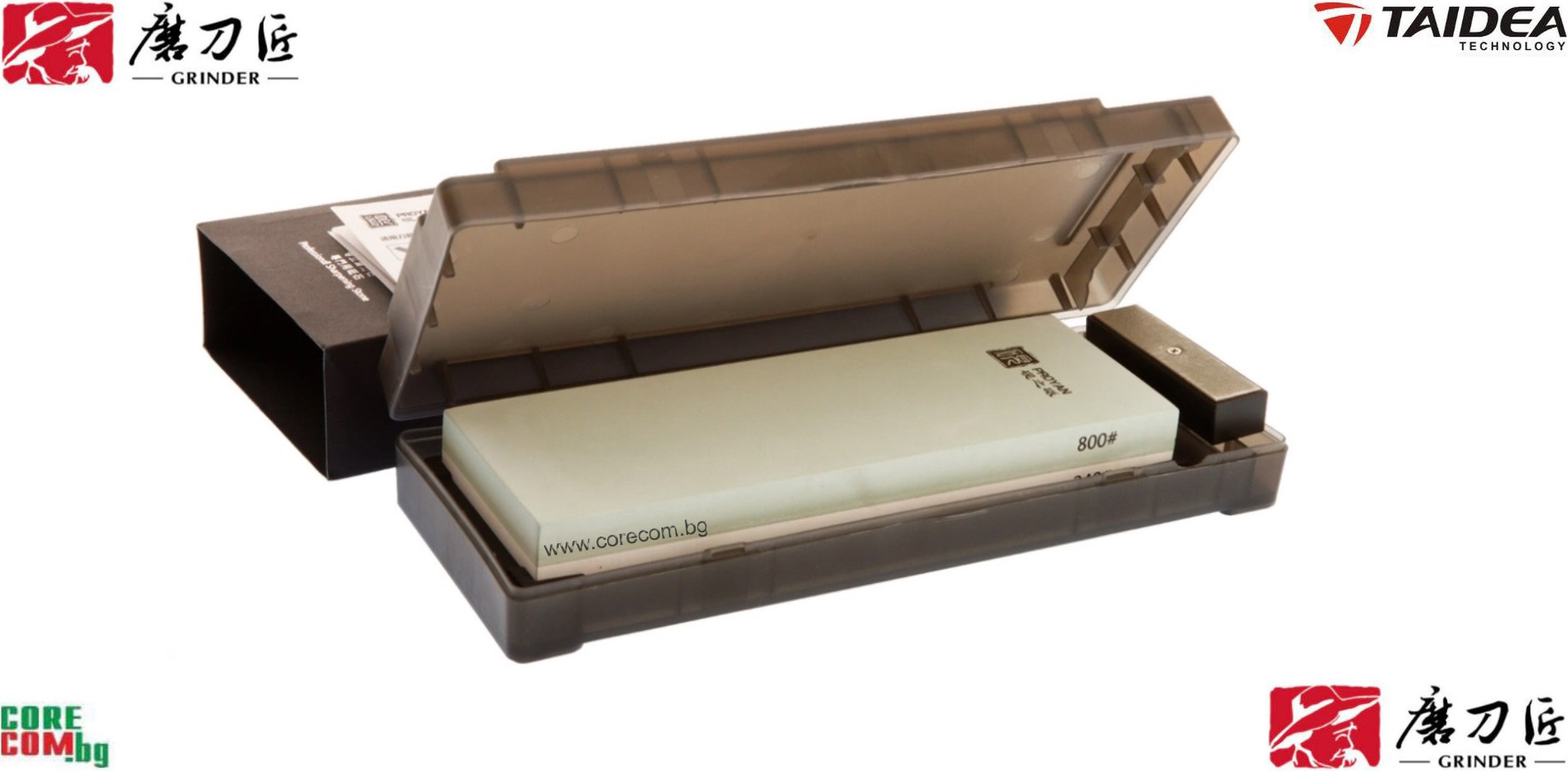 TAIDEA Premium Sharpening Stone Kit 240/800, Професионален камък за заточване на ножове и други режещи инструменти - БЕЗ НАКИСВАНЕ, камъкът е подходящ за основно и финно заточване, Грит 240/800, размер: 20,0 x 7.0 x 2.4 см, TAIDEA WhetSTONE