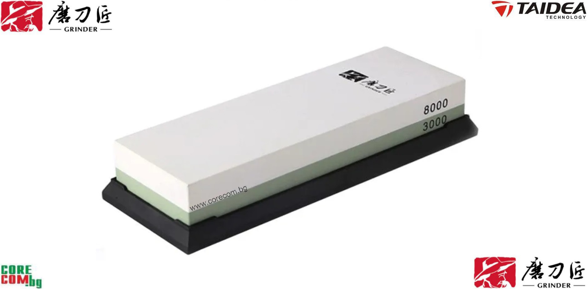 TAIDEA Sharpening Stone Kit 3000/8000, Воден камък на керамична основа, подходящ за основно и финно заточване на всички видове ножове и режещи инструменти: Грит 3000/8000, размер: 18,0 x 6.0 x 2.8 см, TAIDEA WhetSTONE