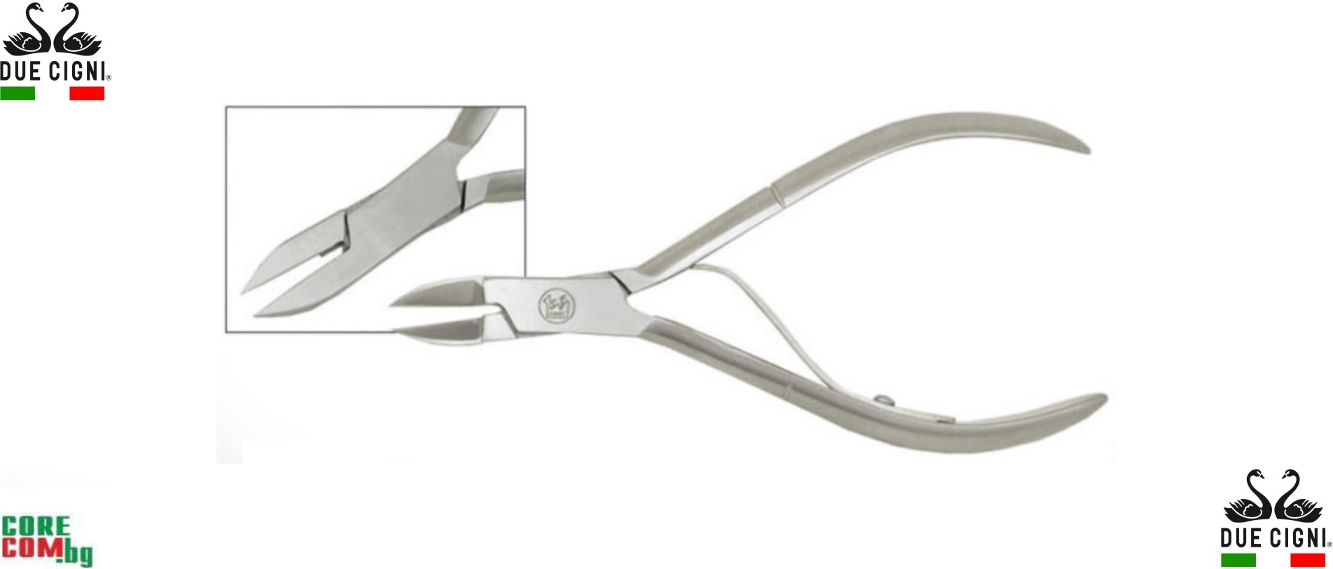DUE CIGNI Professional Nippers for removing ingrown nails 10 mm., Професионални клещички за "впити" нокти със стабилен и прецизен резец, DUE CIGNI Professional