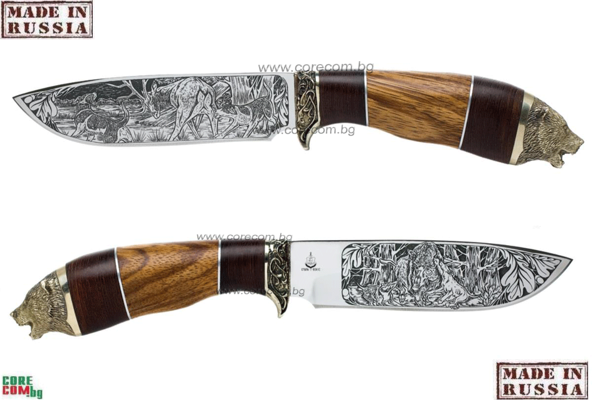 Russian knives Berkut HT-26P, Класически ловен или туристически нож, подходящ за дране, размер на острието: 14.5 см., Русия Беркут HT-26P