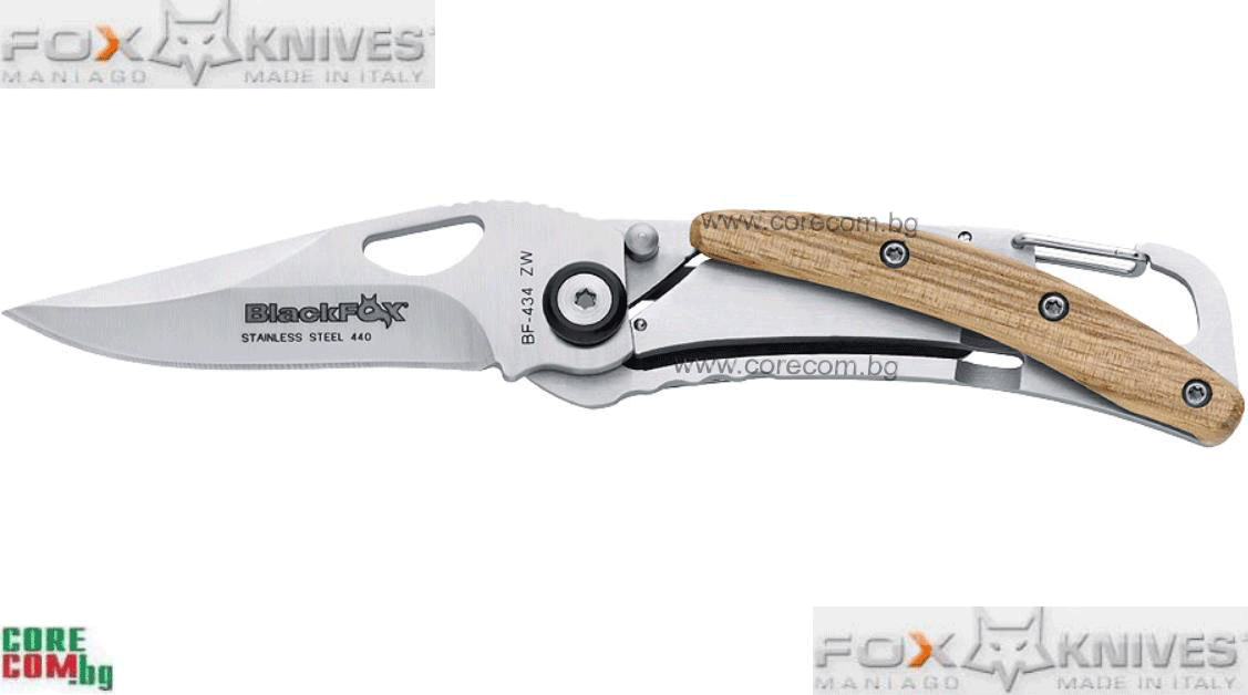 Black fox knives BF-434 ZW, Качествен и красив сгъваем нож, подходящ за ежедневно носене, размер на острието: 6 см, Фокс Италия BF-434 ZW