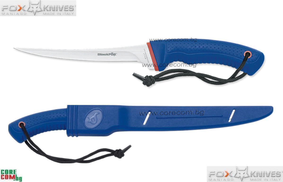 Black fox Fillet knives, Качествен и функционален нож за филетиране на риба или обезкостяване, подходящ и за туризъм, размер на острието: 20.0 см, Фокс Италия