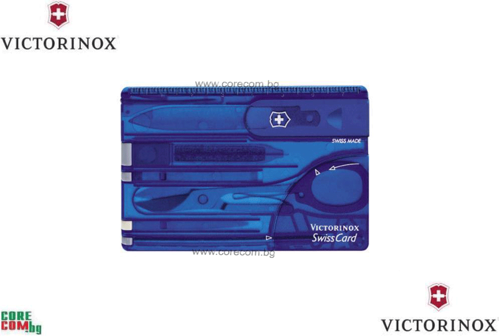 Victorinox Swiss Card Classic Sapphire 0.7122.T2, Качествен и практичен и несесер, съдържащ 10 броя различни функции, Викторинокс Швейцария Swiss Card Classic Sapphire 0.7122.T2