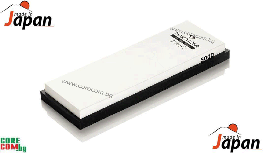 Japanese Waterstones Grain size: 5000, Японски воден камък, подходящ за заточване на всички видове ножове и режещи инструменти: Грит 5000, 18,0 x 6 x 1.5 cм., Nakatomi Japan